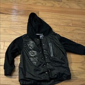 Black Chicago Bulls Hooded Jacket